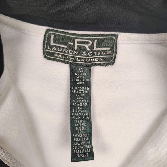 Lauren Ralph Lauren Sporty Bomber Jacket Womens sz M White Zip Preppy - Picture 6 of 11